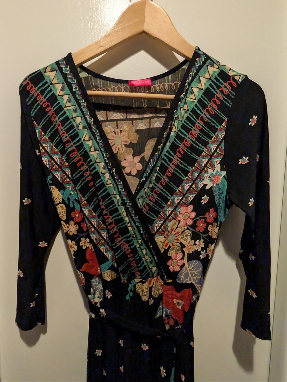 Floral V-Neck Wrap Maxi Dress Size M/L